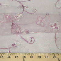 Embroidered Flower Sequins Organza LAVENDER EM-12