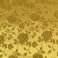 Floral Satin Brocade Gold