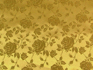Floral Satin Brocade Gold