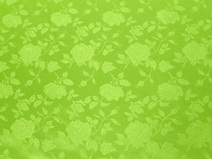 Floral Satin Brocade Light Lime