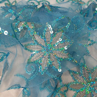 SWATCHES Colored Fancy Embroidery Mesh Lace