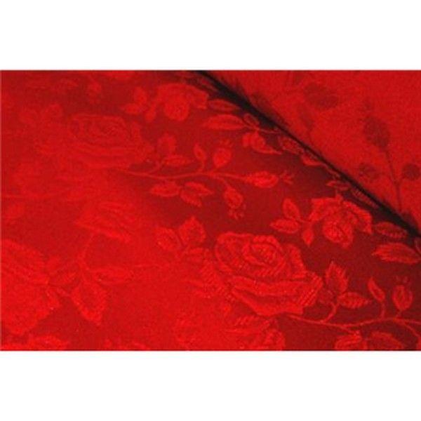 Floral Satin Brocade Red