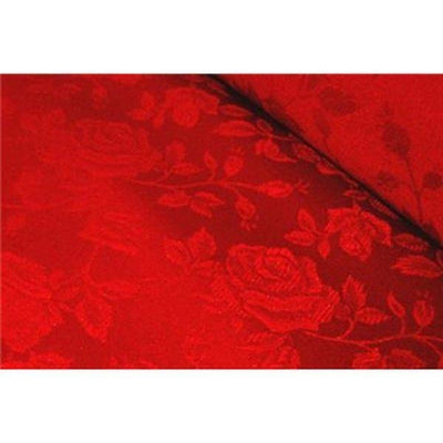 Floral Satin Brocade Red