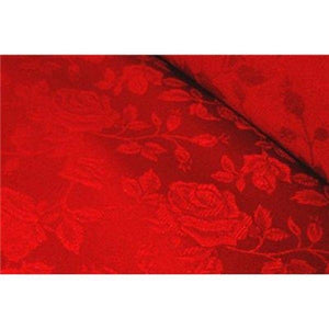 Floral Satin Brocade Red