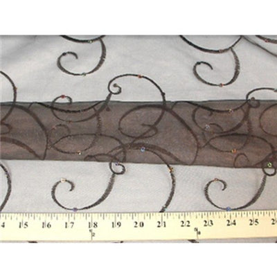 SWATCHES Embroidered Swirl Sequins Organza