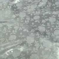 Floral Satin Brocade White