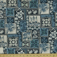 SWATCHES Blue/Turquoise Hawaiian Floral Prints