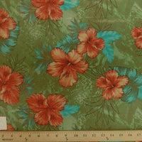 Koshibo Prints Green Coral Hibiscus KO-3