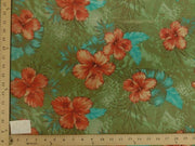 Koshibo Prints Green Coral Hibiscus KO-3