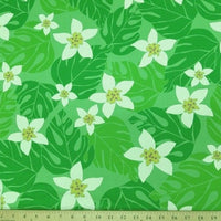 SWATCHES Green/Teal Hawaiian Floral Prints