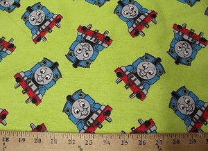 Lime Thomas Train Flannel