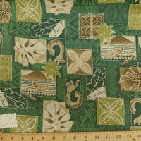 SWATCHES Green/Teal Hawaiian Floral Prints