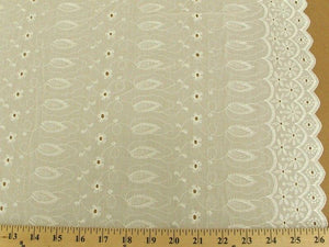 Eyelet Embroidery Ivory EL-16 "LAST PIECE MEASURES 2 YARD 28 INCHES"