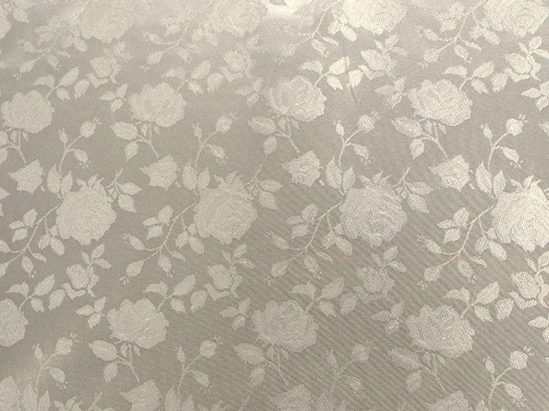 Floral Satin Brocade Silver