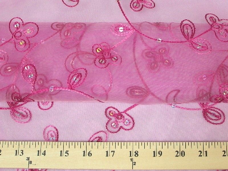 SWATCHES Embroidered Flower Sequins Organza
