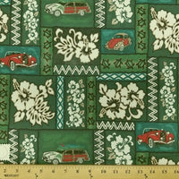 SWATCHES Green/Teal Hawaiian Floral Prints