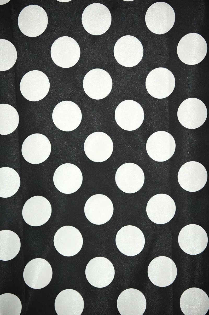 Polka Dot Charmeuse Satin BLACK WHITE SP-111