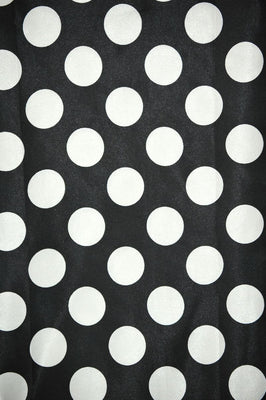 Polka Dot Charmeuse Satin BLACK WHITE SP-111