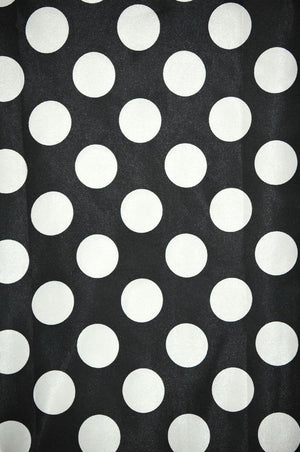 Polka Dot Charmeuse Satin BLACK WHITE SP-111