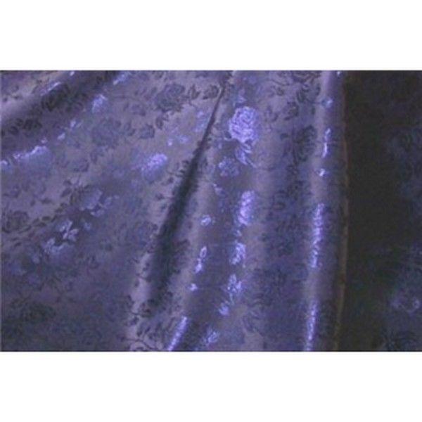 Floral Satin Brocade Navy Blue