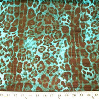 Printed Chiffon LEOPARD AQUA BROWN