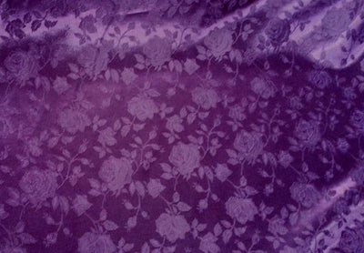 Floral Satin Brocade Plum