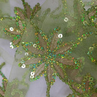 SWATCHES Colored Fancy Embroidery Mesh Lace