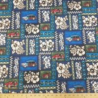 SWATCHES Blue/Turquoise Hawaiian Floral Prints
