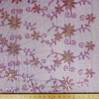 Colored Fancy Embroidery Mesh Lace Purple FEM-10