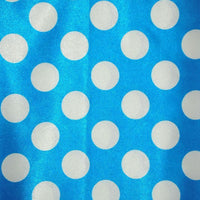 Polka Dot Charmeuse Satin TURQUOISE WHITE SP-109