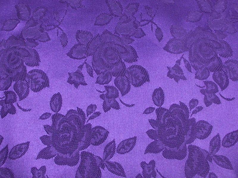 Floral Satin Brocade Medium Rose Purple
