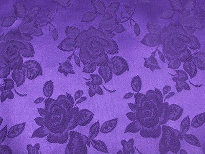 Floral Satin Brocade Medium Rose Purple