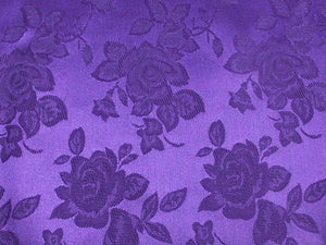 Floral Satin Brocade Medium Rose Purple