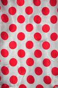 Polka Dot Charmeuse Satin WHITE RED SP-102