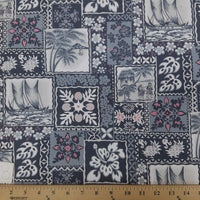 SWATCHES Grey/Brown Hawaiian Floral Prints