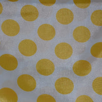Polka Dot Charmeuse Satin WHITE YELLOW SP-103