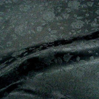 Floral Satin Brocade Black