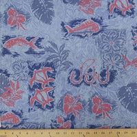 SWATCHES Blue/Turquoise Hawaiian Floral Prints