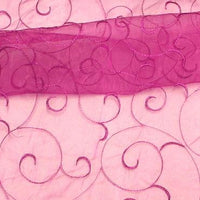 Embroidered Organza MAGENTA "Last piece measures 21 inches"