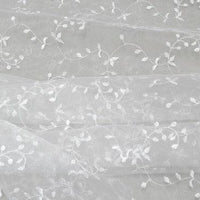 Embroidered Vine Organza White