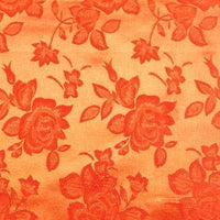 Floral Satin Brocade Medium Orange