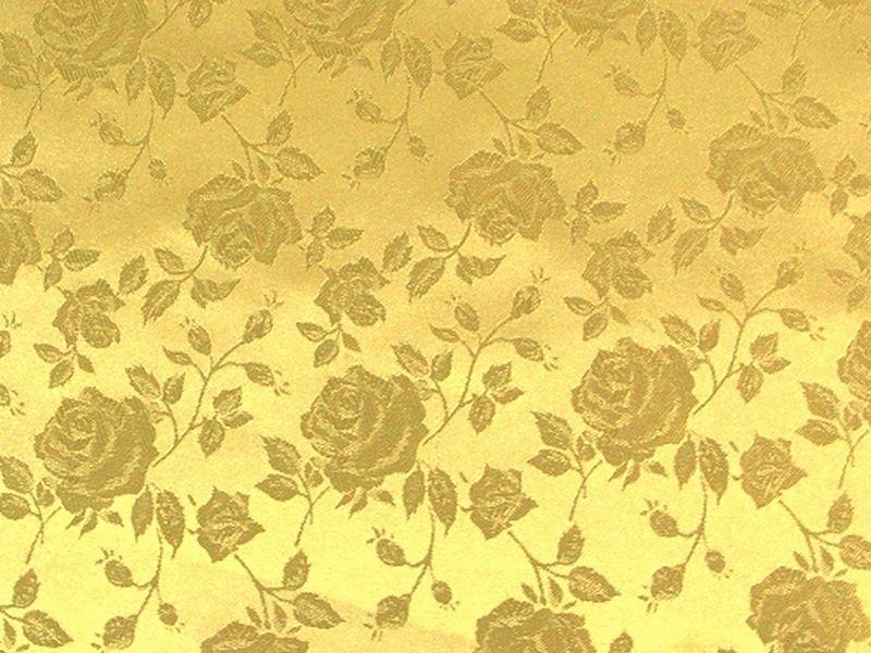 Floral Satin Brocade Light Gold