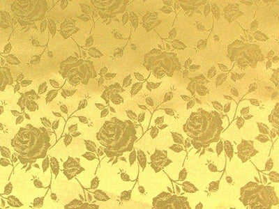 Floral Satin Brocade Light Gold