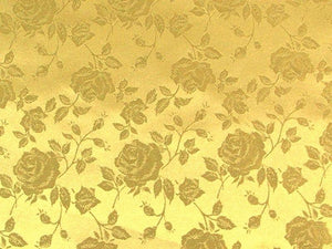 Floral Satin Brocade Light Gold