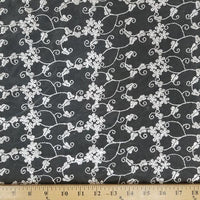White Fancy Embroidery Mesh Lace White FEM-15