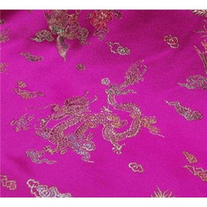 Chinese Satin Dragon/Phoenix Brocade Fuchsia