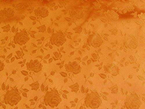 Floral Satin Brocade Orange