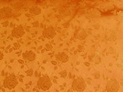 Floral Satin Brocade Orange