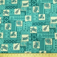 SWATCHES Blue/Turquoise Hawaiian Floral Prints