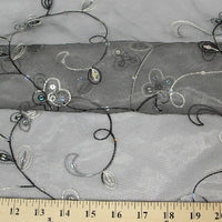 SWATCHES Embroidered Flower Sequins Organza